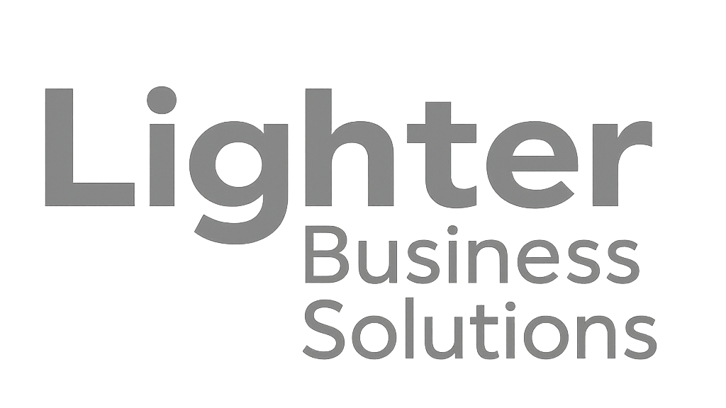 Lighter Business Solutions - Logo - Teal - Transparent - Greyscale